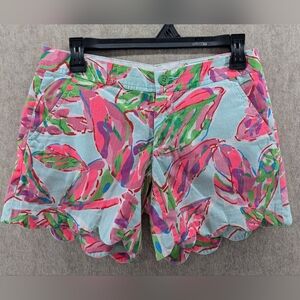 Lilly Pulitzer Buttercup Shorts In The Vias Scallop Hem, Size 0